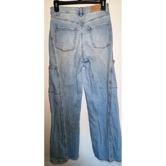 PacSun Stretch Wide Leg Carpenter Jeans Light Wash Blue High Rise Womens Size 26 - Picture 3 of 11